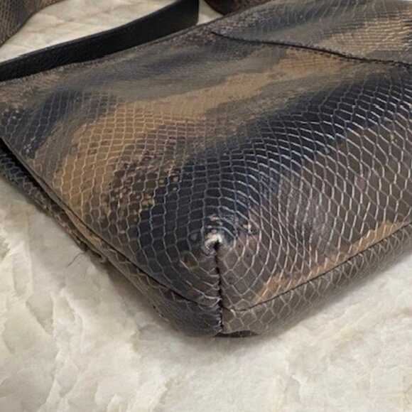 HAMMITT VIP Medium Java Snake Crossbody Clutch Bag Purse Brown Leather GUC - Picture 10 of 14